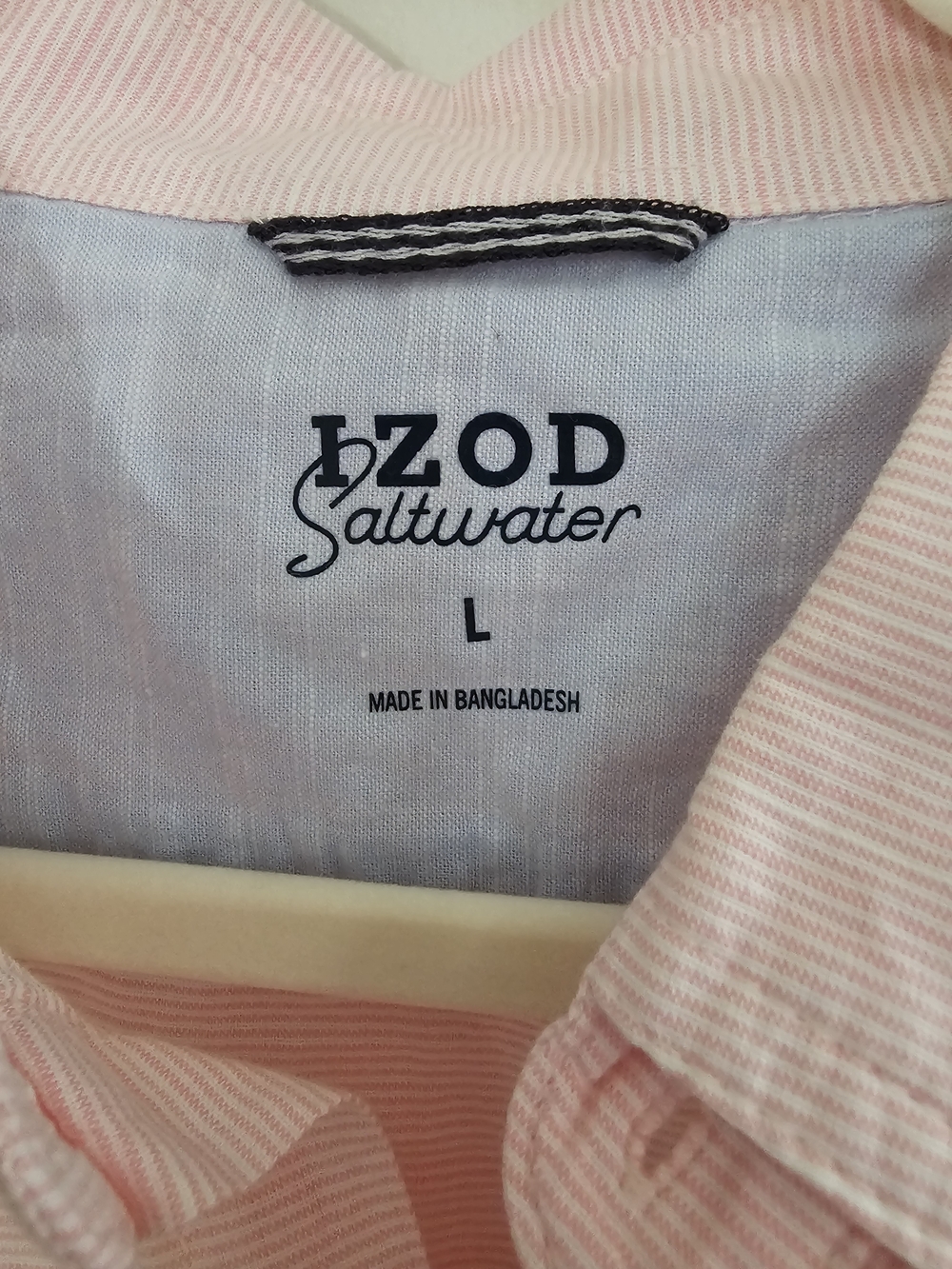 IZOD Men's Pink Short-Sleeve Linen-Blend Button Down Shirt - Picture 3 of 5